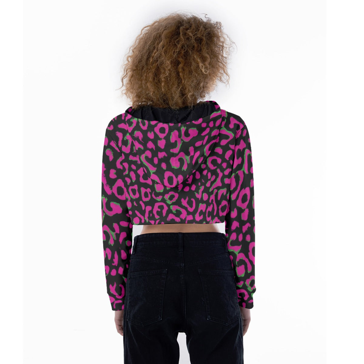 Neon//Cheetah Crop Hoodie