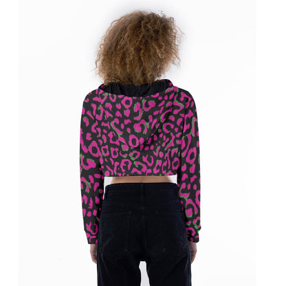 Neon//Cheetah Crop Hoodie