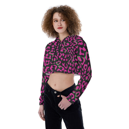 Neon//Cheetah Crop Hoodie