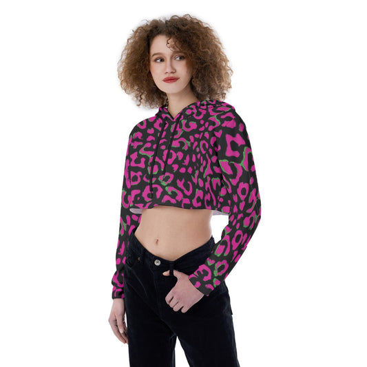Neon//Cheetah Crop Hoodie