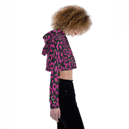 Neon//Cheetah Crop Hoodie