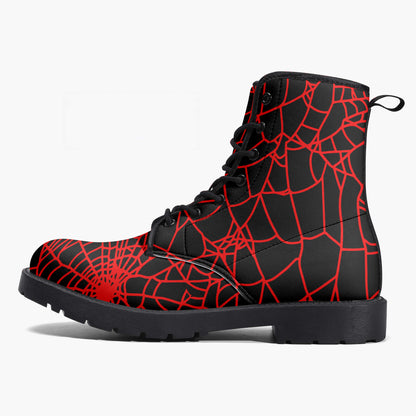 Red//webs combat boots