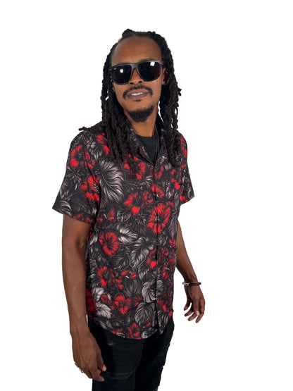 Midnigt Bloom Hawaiian Shirt [[LavaLuau x Triskeleton Collab]]