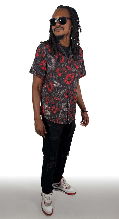 Midnigt Bloom Hawaiian Shirt [[LavaLuau x Triskeleton Collab]]