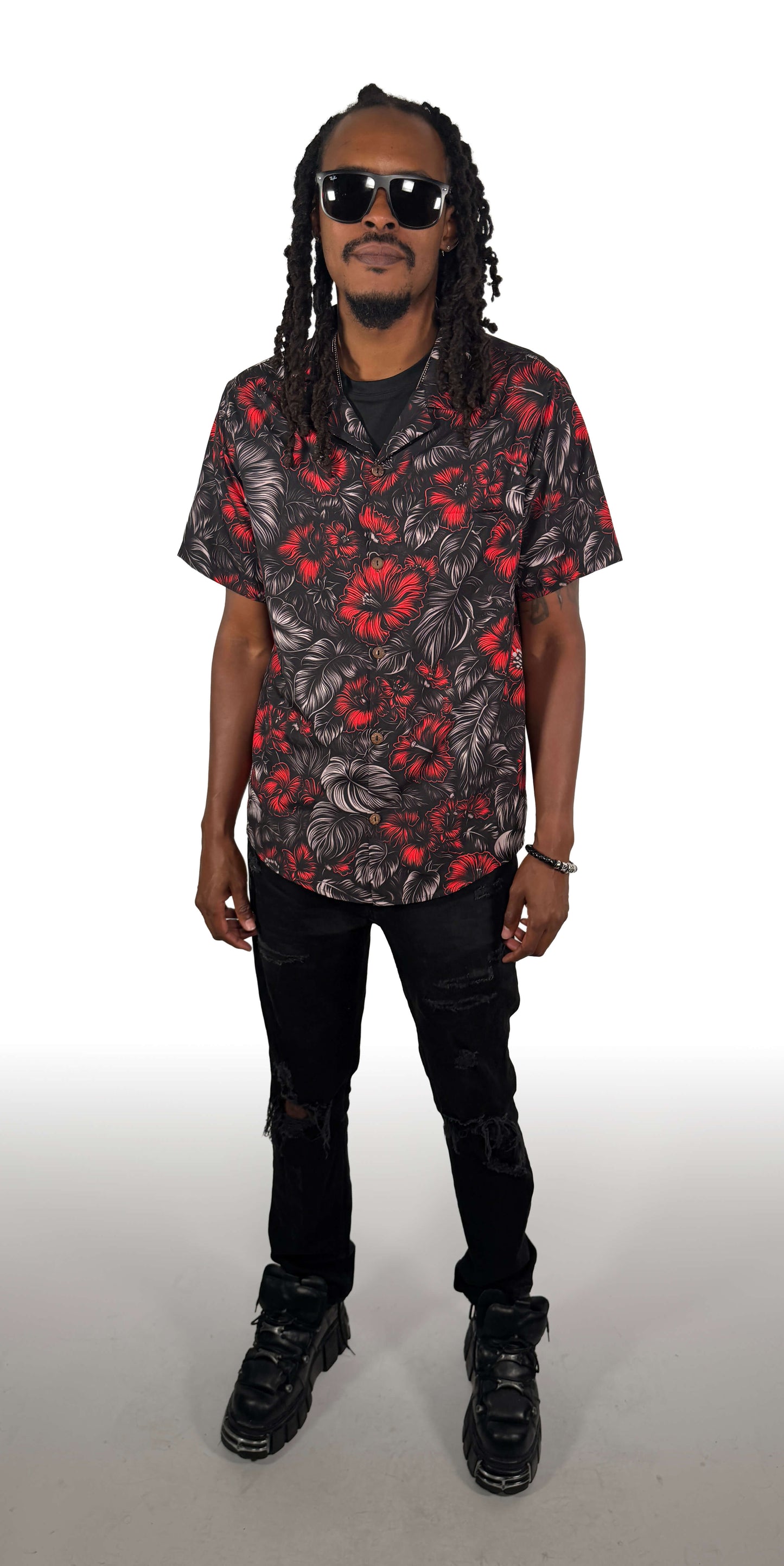 Midnigt Bloom Hawaiian Shirt [[LavaLuau x Triskeleton Collab]]