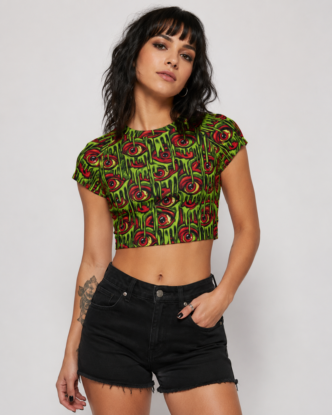 eye//drop cropped babydoll tee