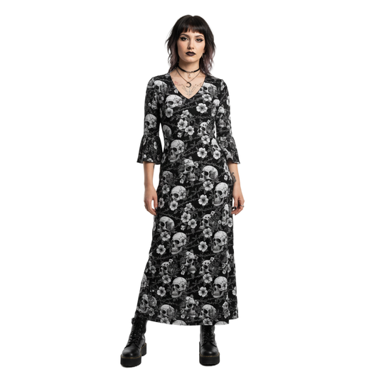 Barbed//Skull Maxi Dress