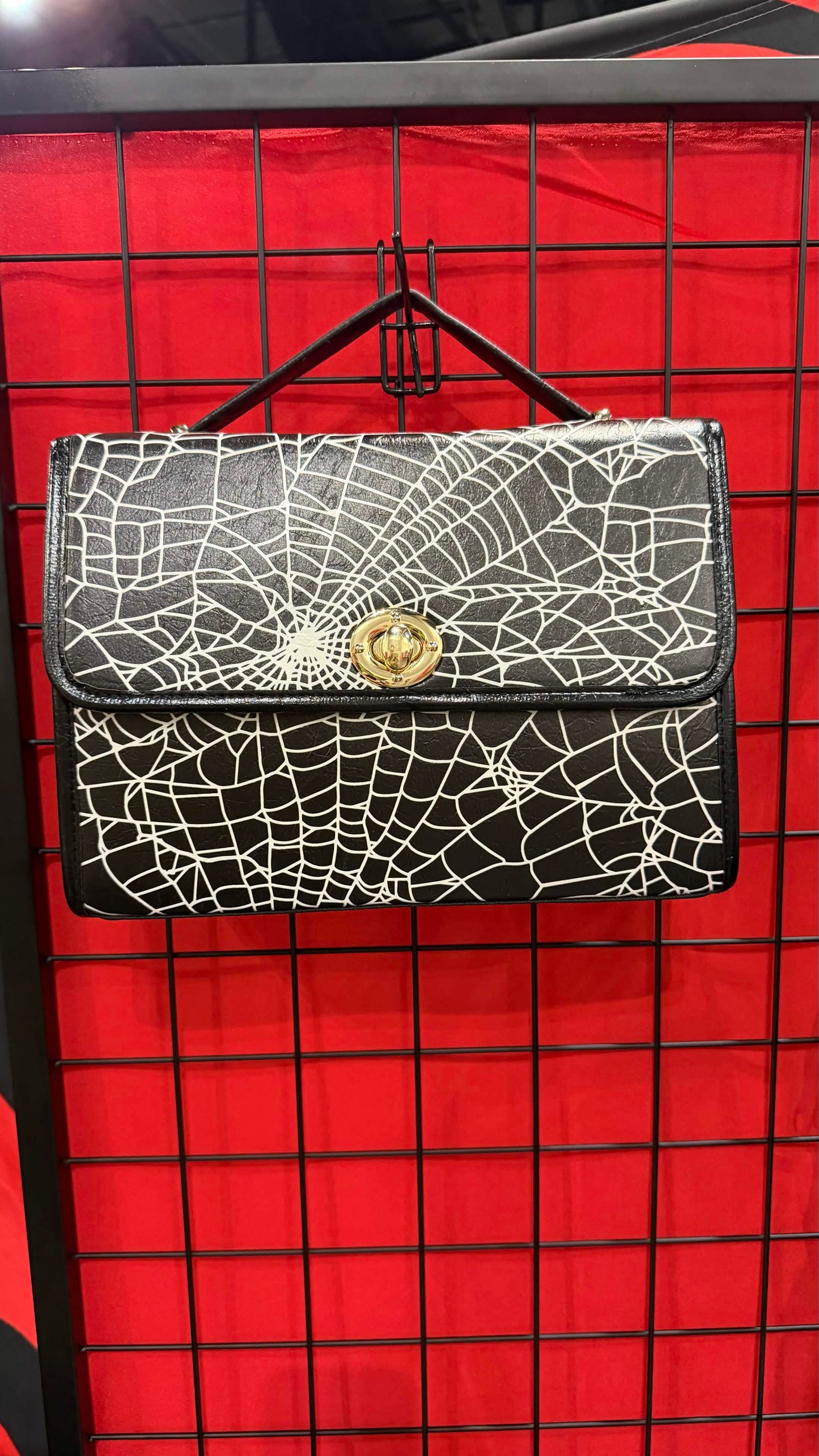 white//web vegan leather crossbody purse
