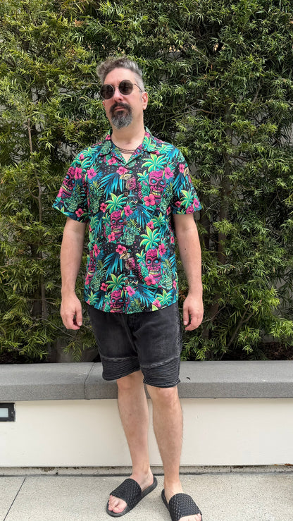 Neon Paradise Hawaiian Shirt [[LavaLuau x Triskeleton Collab]]
