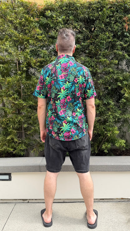 Neon Paradise Hawaiian Shirt [[LavaLuau x Triskeleton Collab]]