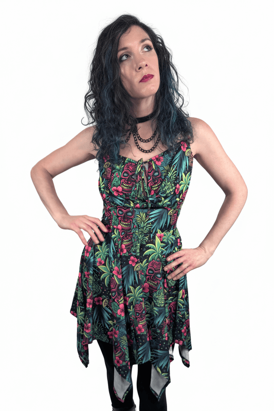Neon Paradise Handkerchief Dress [[LavaLuau x Triskeleton Collab]]