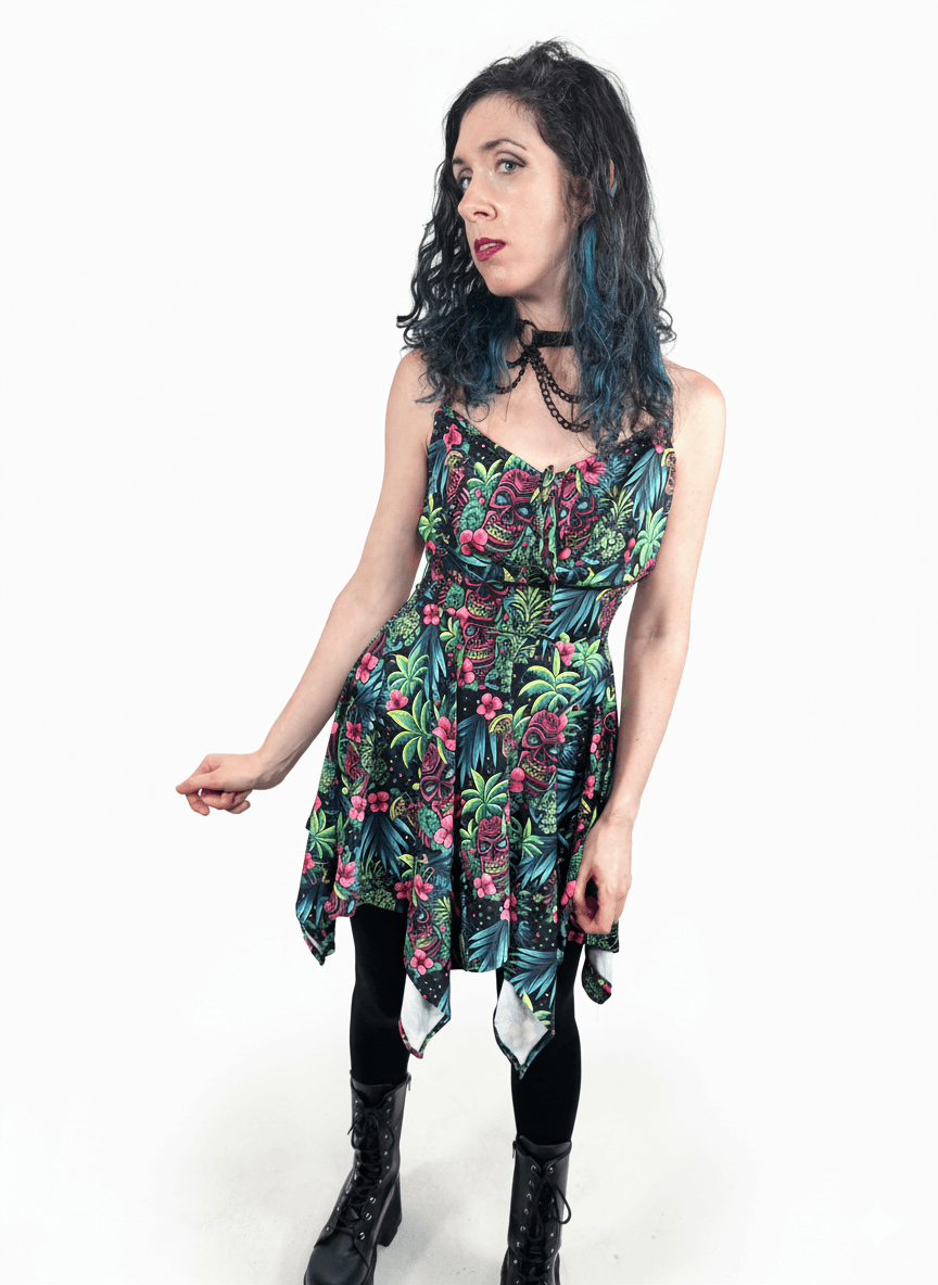 Neon Paradise Handkerchief Dress [[LavaLuau x Triskeleton Collab]]