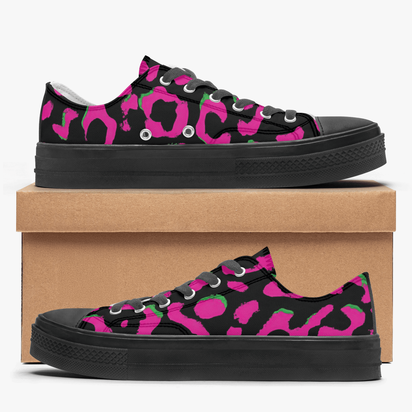 Neon//Cheetah low tops