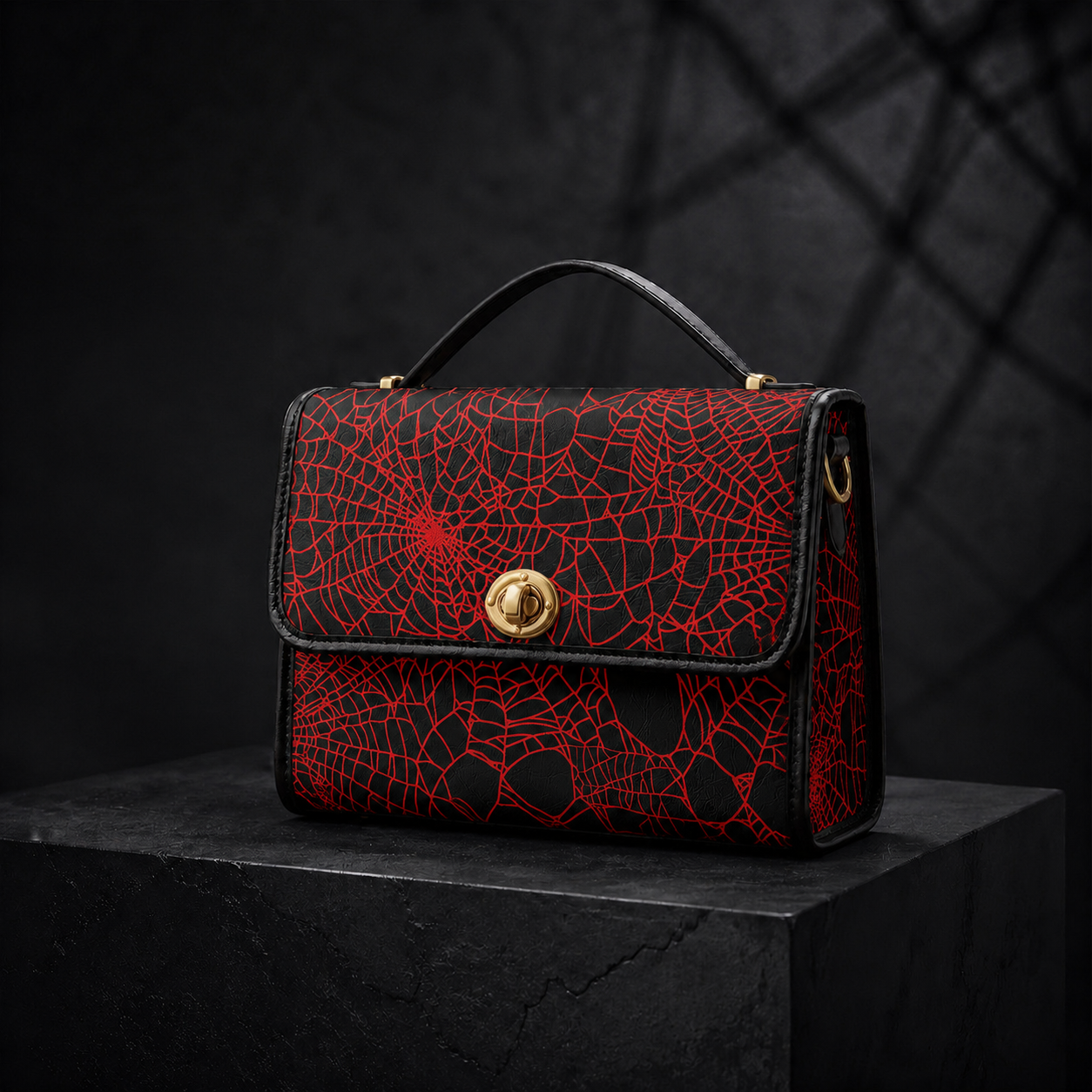 red vegan leather Bag