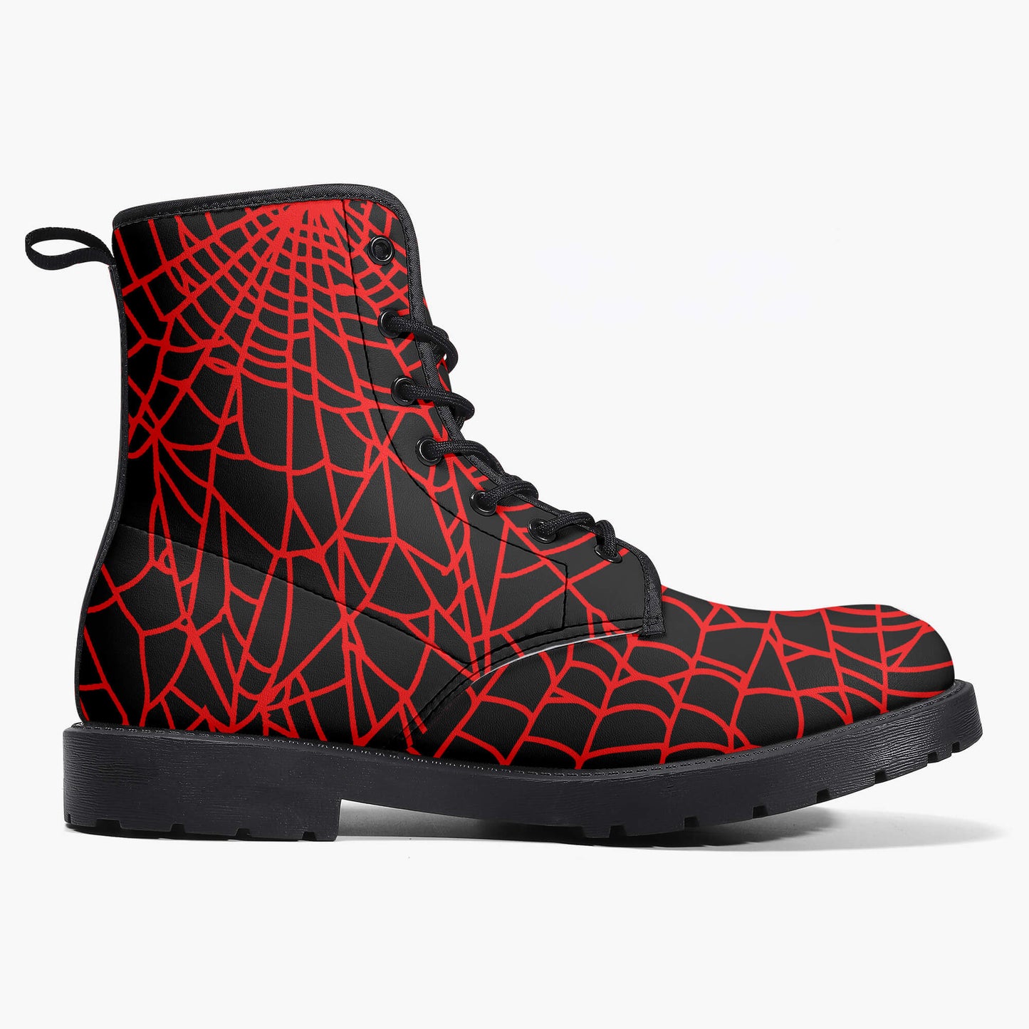 Red//webs combat boots