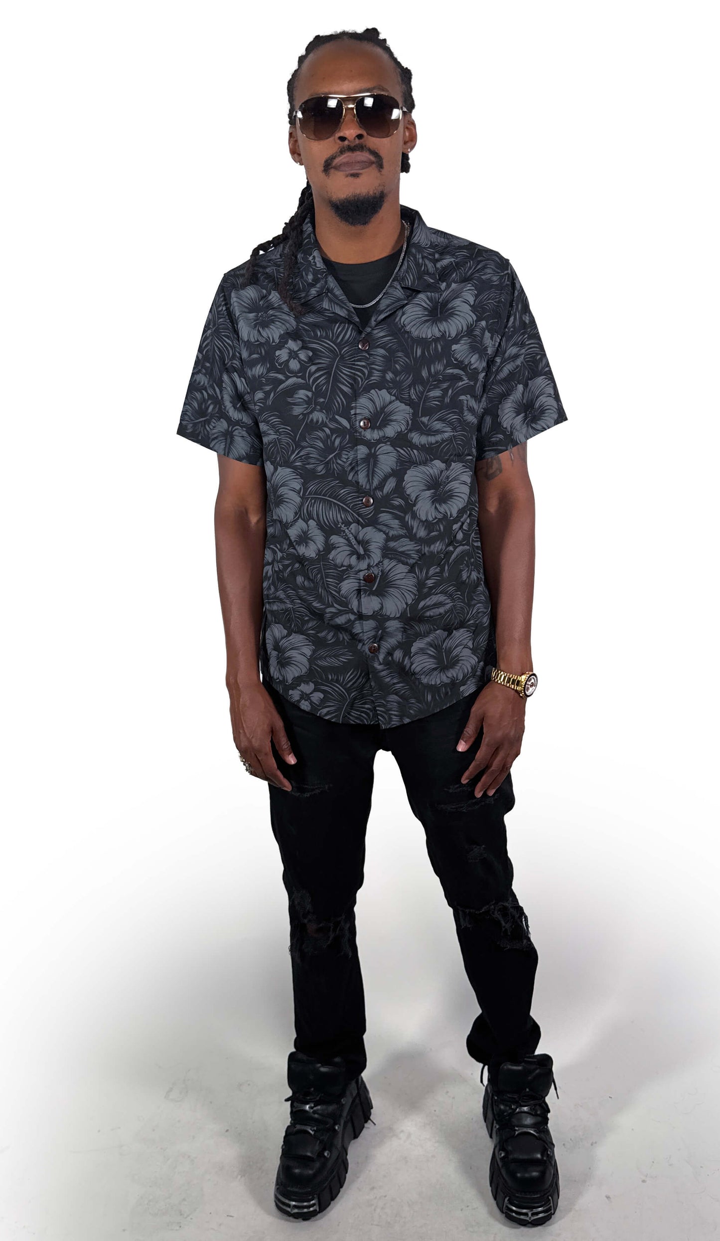 Nānahu Obscura Hawaiian Shirt [[LavaLuau x Triskeleton Collab]]