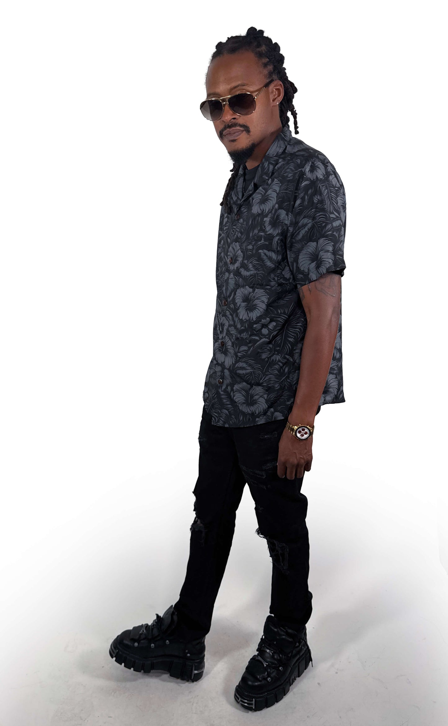Nānahu Obscura Hawaiian Shirt [[LavaLuau x Triskeleton Collab]]