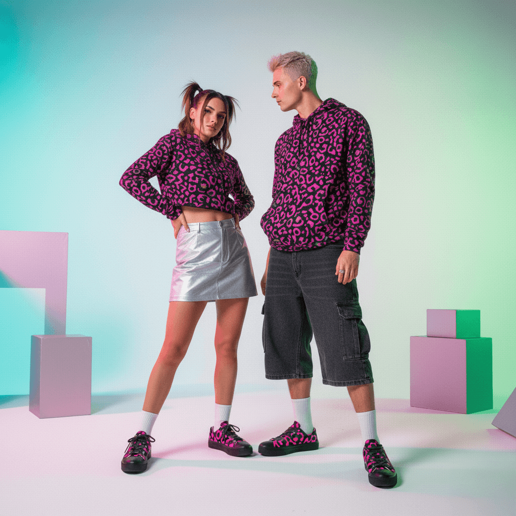 Neon//Cheetah low tops
