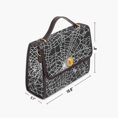 white//web vegan leather crossbody purse